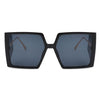 Women Square Oversize Flat Top Fashion Sunglasses