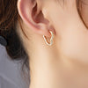 Heart shape hinged huggie hoop earrings