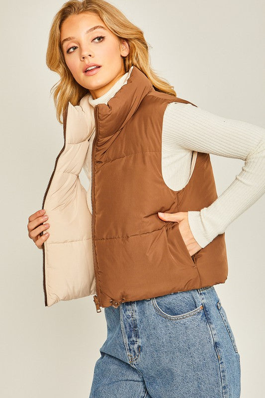 Woven Solid Reversible Vest