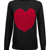 Love Heart Jacquard Round Neck Pullover Sweater