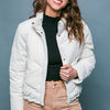 Corduroy Puffer Jacket with Toggle Detail