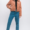 Corduroy Puffer Jacket with Toggle Detail