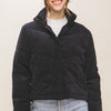 Corduroy Puffer Jacket with Toggle Detail