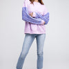 Velvet Sequin Sleeve Mineral Washed Top