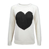 Love Heart Jacquard Round Neck Pullover Sweater