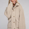 Cozy Sherpa Button-Front Jacket